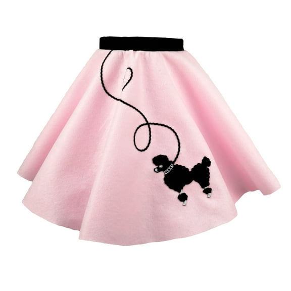 Hip Hop 50's Shop 1950s Girls Poodle Skirt Costume for Kids (Child Small Light Pink)