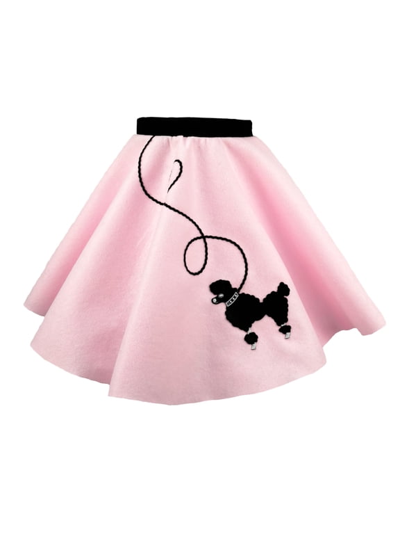 1950s Girls Poodle Skirt Costume for Kids (Child Small Light Pink)
