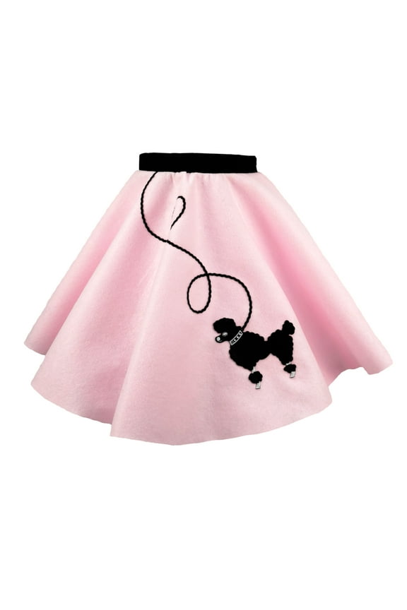 1950s Girls Poodle Skirt Costume for Kids (Child Small Light Pink)