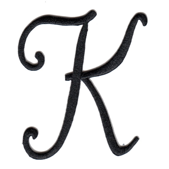Hip Hop 50's Shop 2.5" Black Script Embroidered Alphabet Custom Letter A - Z Iron-On Monogram Applique for Poodle Skirt Shirt Blouse DIY