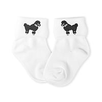 Hip Hop 50's Shop Girls Bobby Socks W/Poodle Applique for Toddlers (Black)