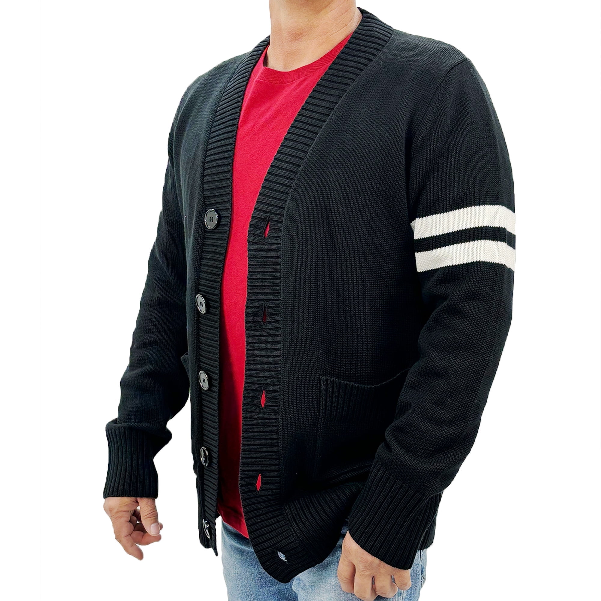 Hip Hop 50's Shop - Mens 1950s Letterman Cardigan Sweater (4XLarge
