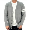 thumbnail image 1 of Hip Hop 50's Shop - Mens 1950s Letterman Cardigan Sweater (Medium Gray), 1 of 10