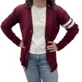 thumbnail image 1 of Hip Hop 50's Shop Women's V Neck Knit Varsity Cardigan Sweater Letterman Lightweight (X-Large Maroon), 1 of 5