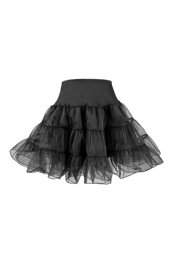 Womens Vintage Rockabilly Tutu Petticoat Slip (3XLarge/4XLarge Black)