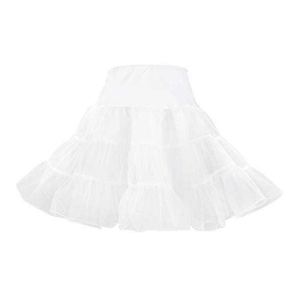 Hip Hop 50's Shop Womens Vintage Rockabilly Tutu Petticoat Slip (XSmall/Small White)