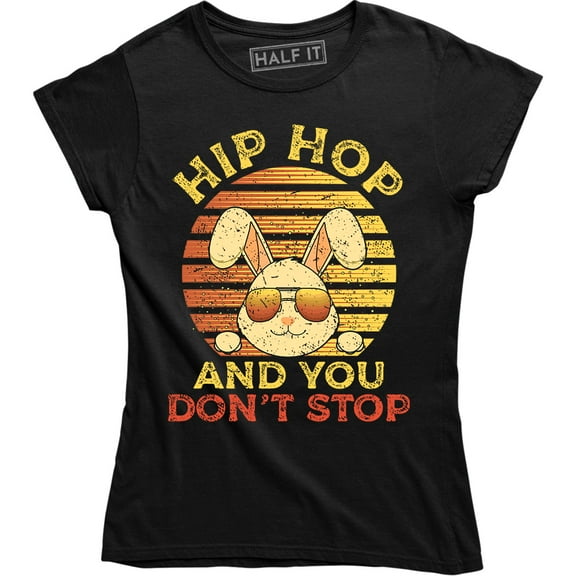 Hip Hop And You Don't Stop Cool Rabbit Wearing Glass Women's T-Shirt