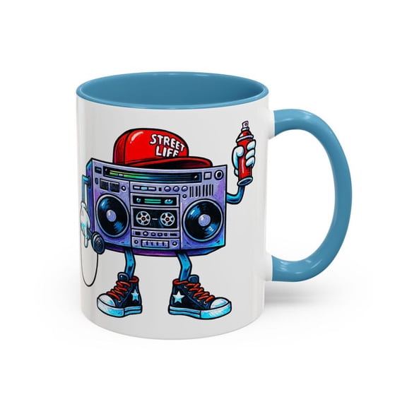 Hip Hop B1OomB1Ox Street Art Mug Graffiti Spray C1An C1Artoon, Old School 80s 90s Rap Gift, R DJ MC Sneaker Coffee Cup for BB1O BGir1ls
