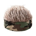 thumbnail image 1 of Hip Hop Beanie Hat With Spiked Fake Hair For Men Women Wig Cap【 Short Retro E7D2, 1 of 1