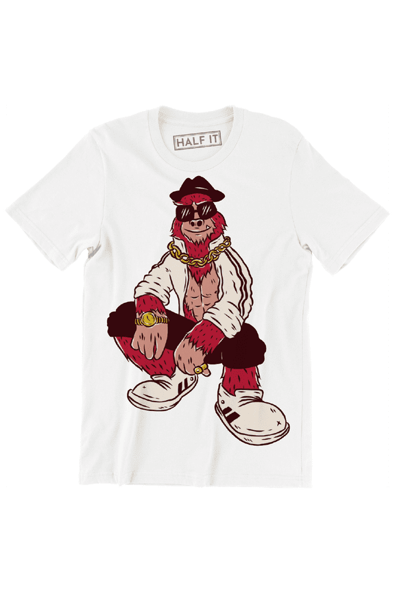 Hip Hop Big Foot Wearing Cool Clothes Funny Animal Men's T-Shirt