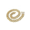 thumbnail image 1 of Hip Hop Bling Cuban Link 20mm Chain Fully Iced 14K Y Gold Plated Necklace Bracelet Jewelry, 1 of 6