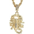 thumbnail image 1 of Hip Hop Bling Gold Tone The Scorpion King Pendant 24" Rope Chain #1078, 1 of 1