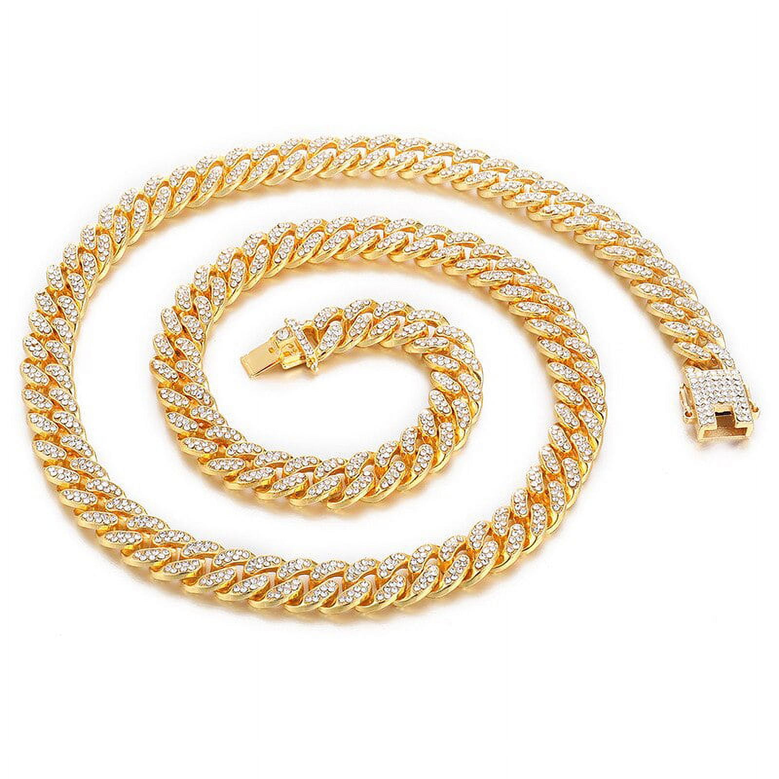 Premium Thick Iced Out Rope Chain Yellow Gold / 30inch