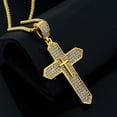 thumbnail image 1 of Hip Hop Bling Iced Out 14K Yellow Gold Cross Pendants Necklace for Men Rapper Jewelry, 1 of 5