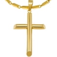 thumbnail image 1 of Hip Hop Bling Iced Surgical Stainless Steel Log Cross Gold Tone Pendant 36" Chain, 1 of 1