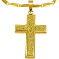 thumbnail image 1 of Hip Hop Bling Iced Surgical Stainless Steel Pava Block Cross Gold Tone Pendant 36" Chain, 1 of 1