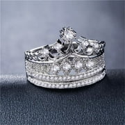 BVGFSAHNE Hip Hop Bling Ring Female Stainless Steel Wedding Engagement Rings For Women Men Jewelry (Rings)