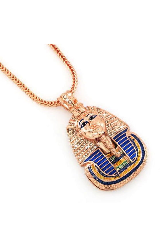 Hip Hop Bling Rose Glod Tone King Tut Pharaoh Pendant with free 36" Chain