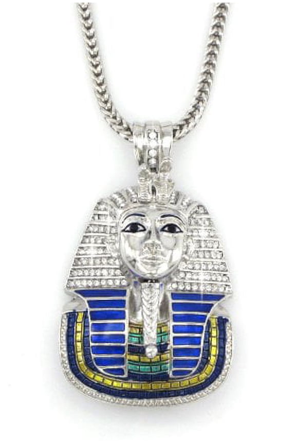 Hip Hop Bling Silver Tone King Tut Pharaoh Pendant