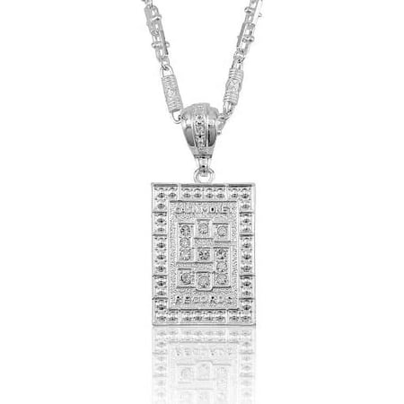 Hip Hop Bling Silver Tone Million Dollar Sing Pendant Necklace free 30" chain