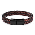 thumbnail image 1 of Hip-Hop Braided Leather Charm Bracelet With Stainless Steel Clasp, 1 of 28