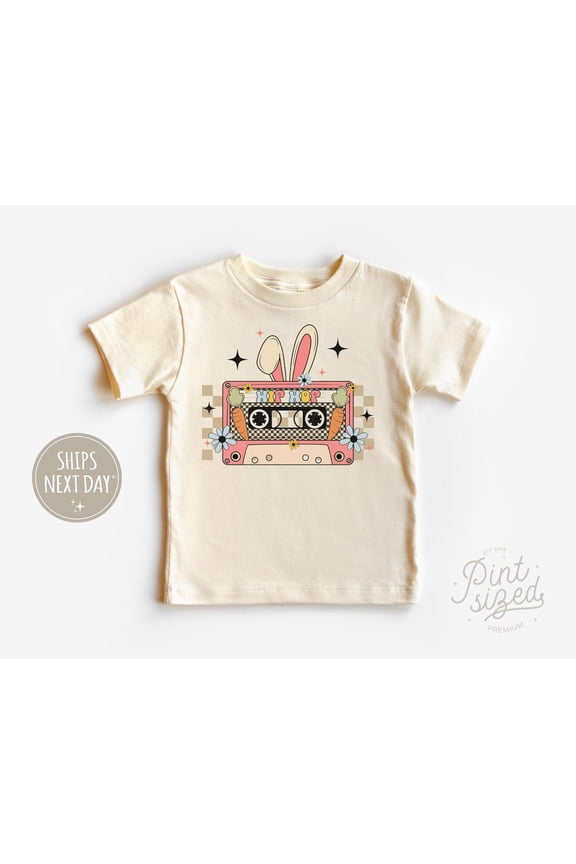 Hip Hop Bunny Toddler Shirt - Kids Retro Easter Tee - Hipster Natural Kids Shirt, New Born, Baby Shower Gift, New Parents Gift