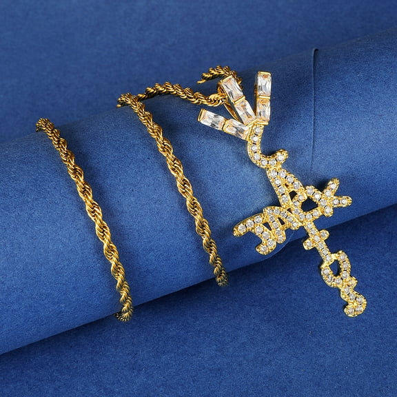 Hip Hop Chain 14K Yellow Gold Necklace Rock Iced Out Bling Pendant Golden Silver Color Chains Necklaces Jewelry For Women Men Rapper Accessories