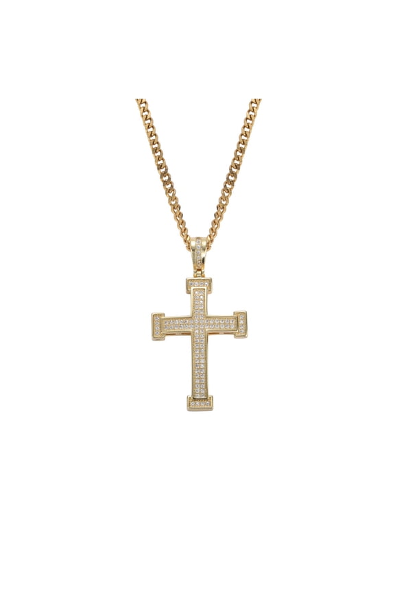 Hip Hop Cool 14K Yellow Gold Necklaces Men Women Jewelry Bling Rhinestone Crystal Pendant Necklaces Streetwear Popular Collares