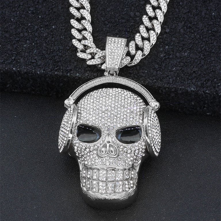 Hip Hop Cool Dominating Skull Pendant Necklace 13mm with  display picture 3
