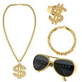 thumbnail image 1 of KAWELL Retro 80s 90s Fashion Jewelry Set, Vintage Style Sunglasses Chain Necklace Hoop Earrings, Gold Tone Accessories for Women Men, 1 of 4