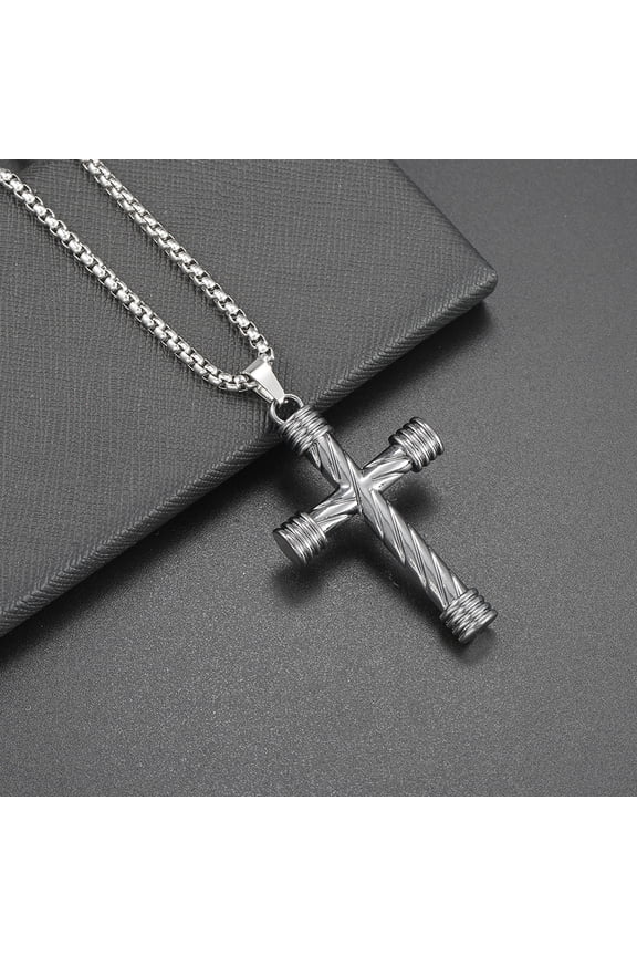 Hip Hop Cross Pendant Necklaces for Men Women  Alloy Streetwear Jewelry with Rhinestones & Enamel