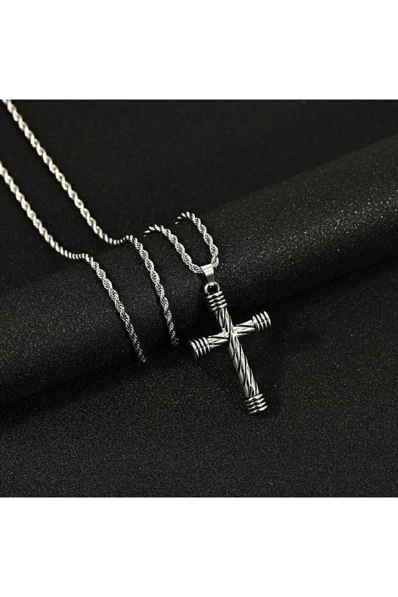 Hip Hop Cross Pendant Necklaces for Men Women – Streetwear Alloy Jewelry with Rhinestone, Enamel & Flame Designs