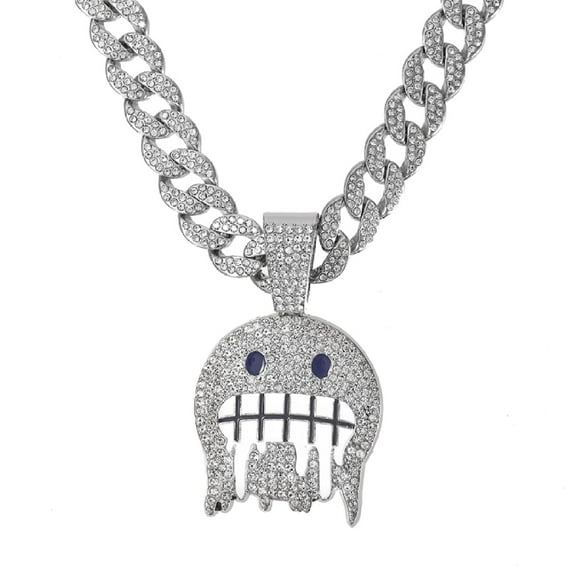 Hip Hop Cuban Chains Cold Face Pendant Diamond Cuban Necklace for Men and Women 15mm Necklaces Jewelry Iced Out Bling Chain