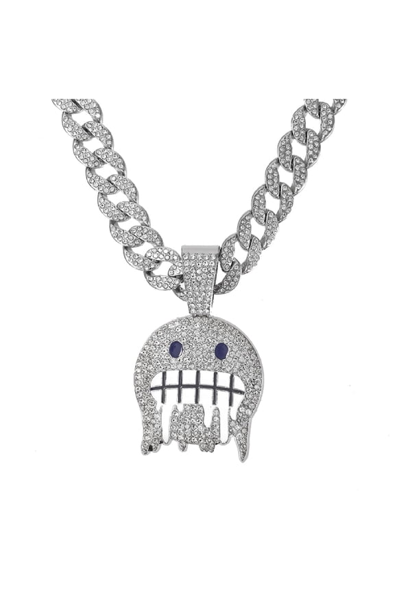 Hip Hop Cuban Chains Cold Face Pendant Diamond Cuban Necklace for Men and Women 15mm Necklaces Jewelry Iced Out Bling Chain