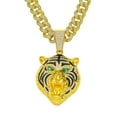 thumbnail image 1 of Hip Hop Cuban Chains Green eyed Lion Head Pendant Necklace With 13mm Miami Cuban Chain Iced Out Bling HipHop Necklaces Fashion Jewelry, 1 of 8