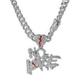 thumbnail image 1 of Hip Hop Cuban Chains Large Letters NO LOVE Pendant Necklace With 13mm Miami Cuban Chain Iced Out Bling HipHop Necklaces Fashion Jewelry, 1 of 8