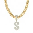 thumbnail image 1 of Hip Hop Cuban Chains Letters S Pendant Necklace With 13mm Miami Cuban Chain Iced Out Bling HipHop Necklaces Fashion Jewelry, 1 of 8