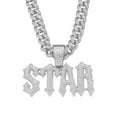 thumbnail image 1 of Hip Hop Cuban Chains Letters STAR Pendant Necklace With 13mm Miami Cuban Chain Iced Out Bling HipHop Necklaces Fashion Jewelry, 1 of 7