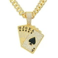 thumbnail image 1 of Hip Hop Cuban Chains Playing Cards Pendant Necklace With 13mm Miami Cuban Chain Iced Out Bling HipHop Necklaces Fashion Jewelry, 1 of 8