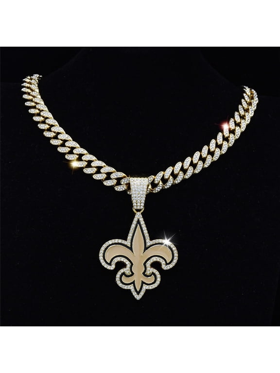 Hip Hop Cuban Chains Team logo Pendant Necklace With 13mm Miami Cuban Chain Iced Out Bling HipHop Necklaces Fashion Jewelry