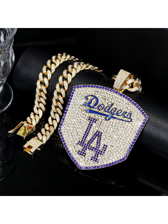 Hip Hop Cuban Chains letters LA Pendant Necklace With 13mm Miami Cuban Chain Iced Out Bling HipHop Necklaces Fashion Jewelry