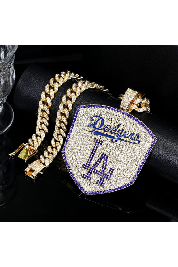 Hip Hop Cuban Chains letters LA Pendant Necklace With 13mm Miami Cuban Chain Iced Out Bling HipHop Necklaces Fashion Jewelry