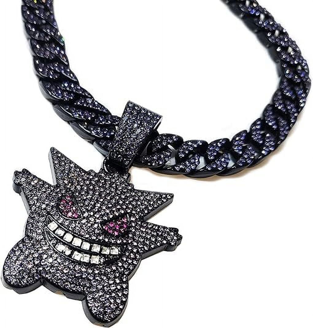 【BLACK PURPLE】SQUARE CUBIC CHAIN NECKLACE☆男女兼用☆ ☆TWICE モモ着用☆BLACK PURPLE☆Square Cubic Chain Necklace