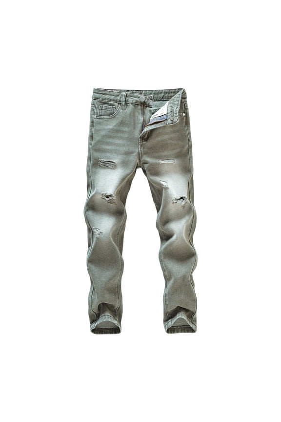 Hip Hop Dance Outfits Boy's Skinny Fit Ripped Destroyed Distressed Stretch Slim Jeans Pants