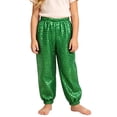 thumbnail image 1 of Hip Hop Dance Pants for Kids Sequin Sparkly Loose Fit Streetwear Trousers Perfect for Performances and Casual Green 2-3Years, 1 of 5