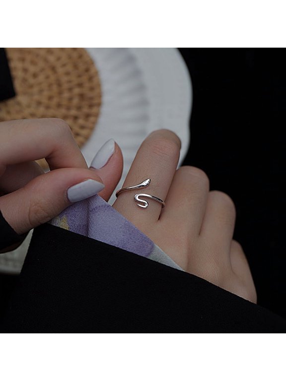 Hip Hop Design Sense Ring Small Snake Adjustable Exquisite And Simple Advanced Accessories Ring For Women