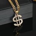 thumbnail image 1 of Hip Hop Dollar Sign Surf Chain Necklace - Unisex Alloy Pendant with Street Style, Perfect for Music Lovers & Daily Wear, 1 of 8