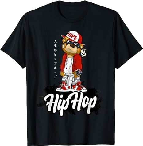 Hip Hop Dope Hustle Teddy Bear Rap Lover Clothing Men Women T-Shirt ...