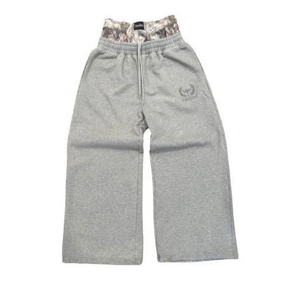 Hip Hop Embroidered Camouflage Double Waist Pants