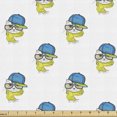 thumbnail image 1 of Hip Hop Fabric by the Yard, Fashion Cat Wearing a Cap Scarf and Glasses Sketch Pattern, Decorative Upholstery Fabric for Chairs & Home Accents, 2 Yards, Azure Blue Yellow by Ambesonne, 1 of 4